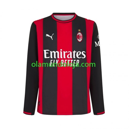Camisola AC Milan Homem Equipamento Primeiro 2026-2027 Manga Comprida